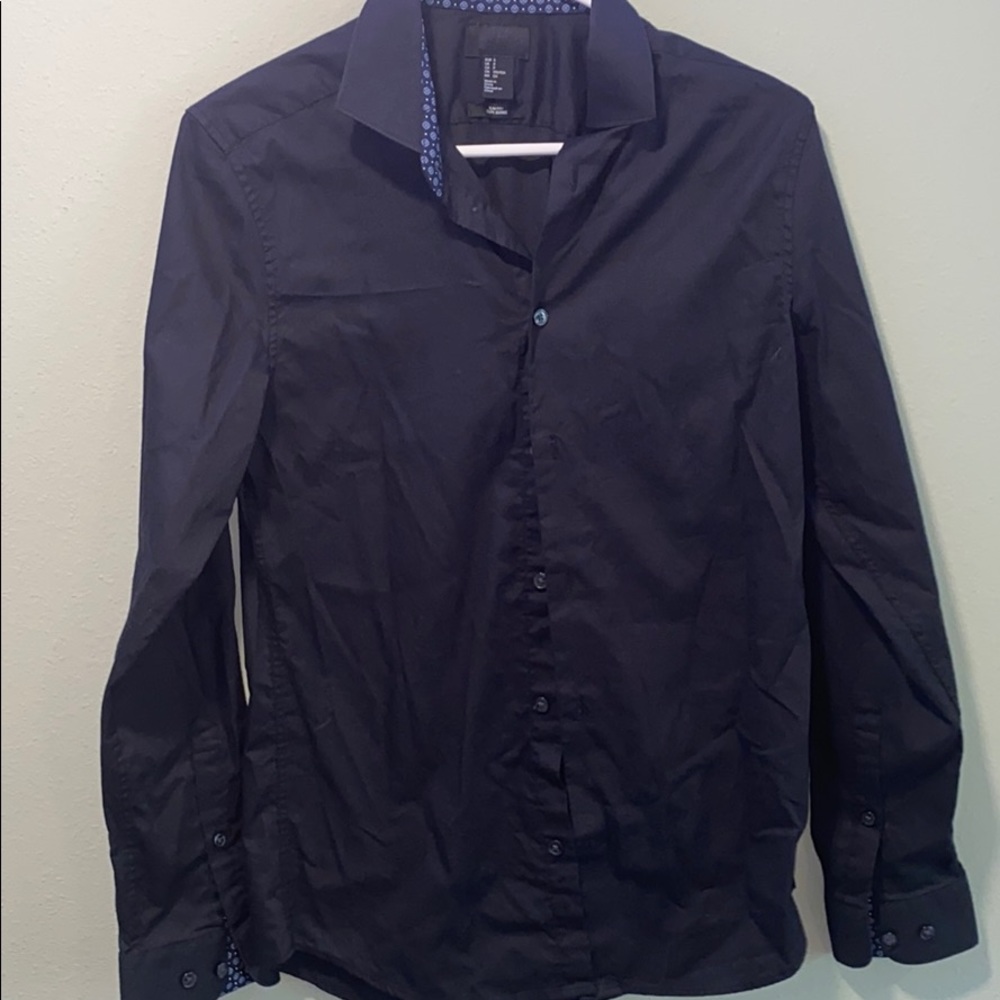 H&M slim fit black button down size S
